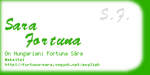 sara fortuna business card